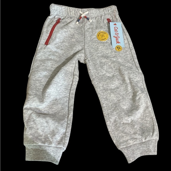 Cat & Jack Other - Cat & Jack Gray Joggers with Red Details
